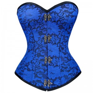 Sexy Gothic Floral Brocade Strapless Steel Bone Bodyshaper Waist Cincher Overbust Corset N19020