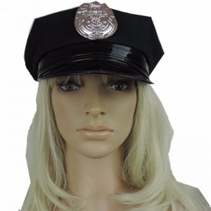 Manufacturers sell black octagonal caps, hats with badges, police caps,custom made Halloween party game hats