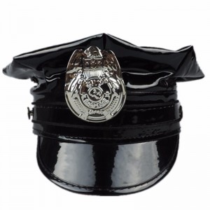 Hawk Hat Badge PVC PU leather cap black octagonal leather police cap leather military cap role playing uniform cap headwear