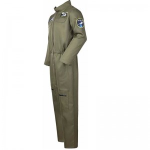 Men's Air Force Fighter Pilot Jumpsuit Flight Suit Costumes for Adults with Embroidered Patches and Pockets