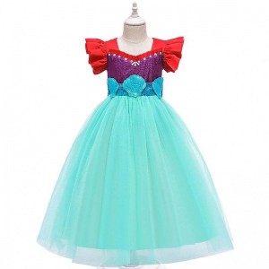 Baige Kids Mermaid Ariel Princess Girl Dress Halloween Performance Cosplay Costume MRY002