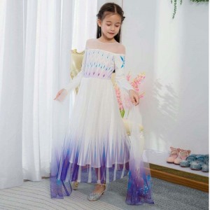 BAIGE New Design Girls Anna White Dress Cosplay Party Dress Up Princess Elsa Movie Children Clothes