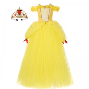 Girl Belle Princess Dress Kids Beauty and The Beast Costume Girl Baby Christmas Princess Birthday Party Fancy Dress