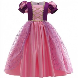 Kid Girls Princess Rapunzel Dress Up Kids Children Halloween Costume Birthday Party Dress D0694