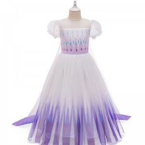 New Princess Anna Elsa 2 Dress For Kids Birthday Party Blue Dresses