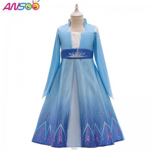 ANSOO Kids Elsa Princess Dress Halloween Cosplay Fancy Party Dress Up Anna Elsa Costume for Girls