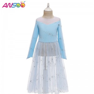 ANSOO Dress Up 2 Princess Elsa Anna Fashion Dress Costume Elsa 2 Movie 2 Dress For 2-13 Years Old Girls