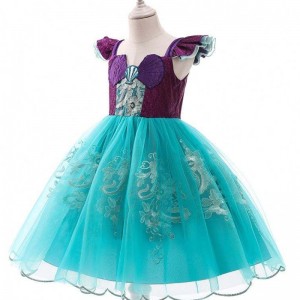 Mermaid summer short-sleeved princess children's dress Children' Clothing girls dress D0684