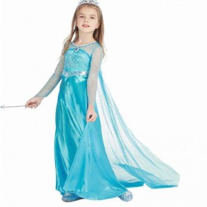 children's wear kids Party Cosplay Costume Long Sleeve Sequin Girl Elsa Dress Set New Elsa Anna Dress 3-8T HCGD-001