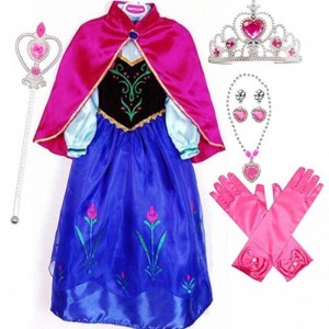 2022 Best Selling Item Anna Snow Queen Print Birthday Princess Dress Princess Dresses Elsa Cosplay HCGD-004