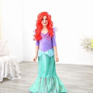 Birthday Party Christmas Dress Up 2-10 Years Kids Princess Cosplay Girl Ariel Mermaid Costume HCMM-001