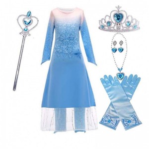 Kids Girls Little Princess Fancy Dress Up Cosplay Costume Elsa Coronation Dress Cosplay HCGD-020