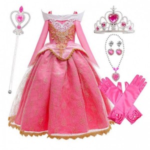 Girl Princess Dress Up Sleeping Beauty Pink Princess Costume For 3-10Y HCSP-001