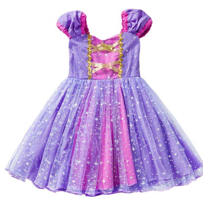 High Quality Rapunzel Princess Dress Dress for Party movie Tangled characters cosplay girls birthday party dress for 1-4 years