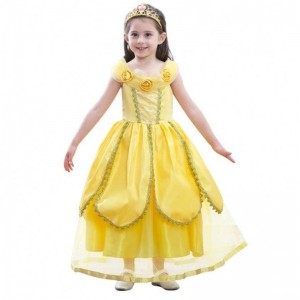 2022 New Arrivals Little Kid Ball Gown Halloween Party Cosplay Girls Princess Belle Beauty Costume HCBL-004