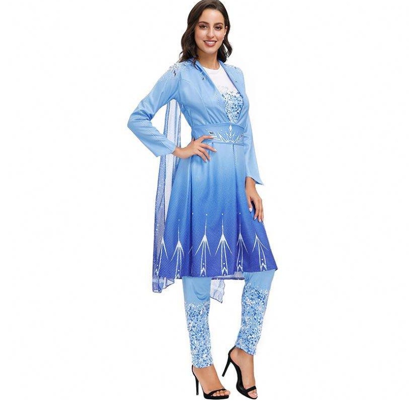 2022 new arrivals Adult Snow Queen Elsa Cosplay Halloween Costume Women HCGD-055