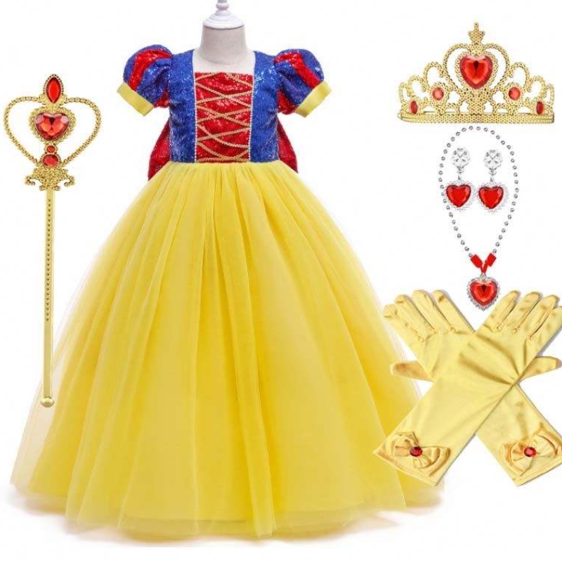 Girls Birthday Party Lantern Sleeve Snow White Princess Dress For Kids Girl Snow White Party Dress HCSW-008