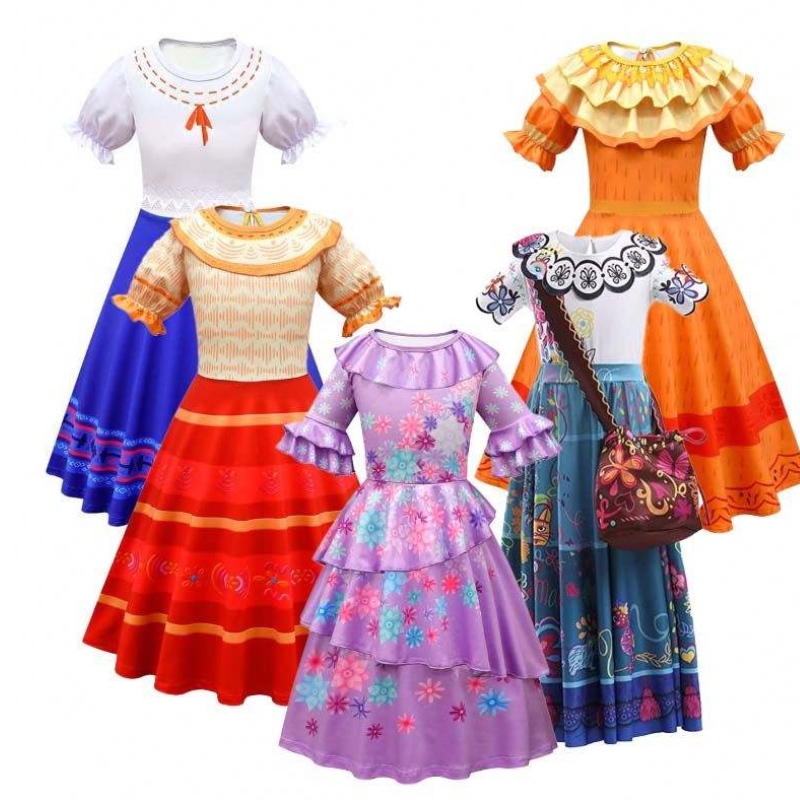 Halloween Cosplay Outfit Women Adult Princess Dresses Mirabel Isabella Encanto Adult Costume HCIS-017