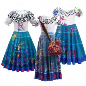 Girls Princess Dress Up Halloween Fancy Party Dresses 2-12 years Encanto Costume Set HCIS-001