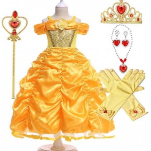 Halloween Christmas Cosplay Party Belle Costume Dress Up Clothes Birthday Halloween HCBL-008