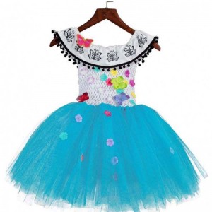 Halloween Clothes Kids Crochet Tulle Fluffy Flower Encanto Mirabel Tutu Dress HCIS-015