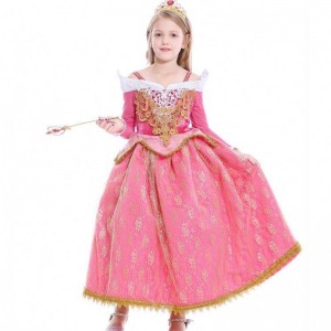 Baige Girls Dress Sleeping Beauty Princess Aurora Lace Dress Cosplay Performance Costume