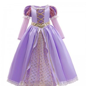 Baige Amazon Hot Sale Kids Dresses Cosplay Costumes Halloween Sophia Rapunzel Dress Princess Long Party Dress