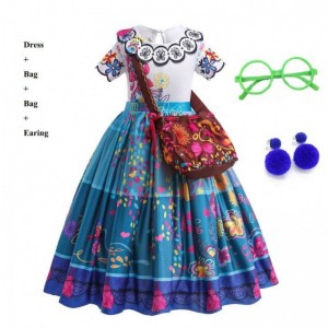 New Arrival Kids Gorgeous Carnival Halloween Princess Dress Encanto Mirabel Isabella Dress