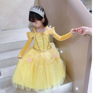 Beauty and the Beast Belle Princess Dress kids girl party cosplay costume