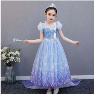 BAIGE High Quality Elsa 2 Princess Kids Party Cartoon Cosplay Costume Baby Girl Dress