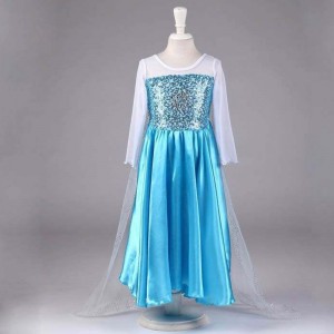 BAIGE New Snow Frock Girls Dresses Accessories Cosplay Costume Elsa Dress Princess Party Dress