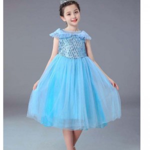 Wholesale New Children Clothing Elsa Princess Dress Child Costumes Girls Dresses