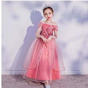 High Quality Baby Frock Designs Boutique Girl's Grown Dress Western Style For Kids Evening Party Girl Dress LP-213