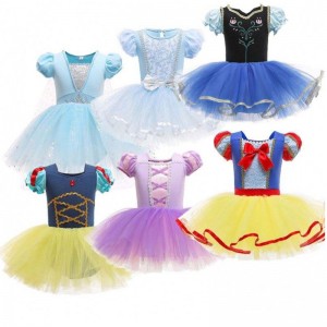 Children Elsa Anna Rapunzel Snow White Tutu Dress Princess Costume Kids Girl Performance Dance Leotard Ballet Baby Girls Dress
