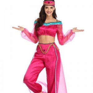 Wholesale Sexy Women Long Sleeve Arab India Jasmine Princess Costume Halloween Fairy Greek Goddess Lady Cosplay Costume