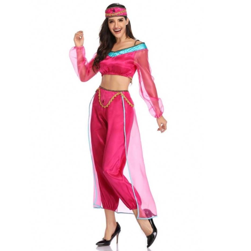 Wholesale Sexy Women Long Sleeve Arab India Jasmine Princess Costume Halloween Fairy Greek Goddess Lady Cosplay Costume