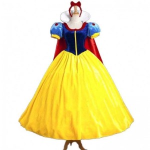 Wholesale Women Adult Halloween Cartoon Princess Snow White Costume For Sale white snow princess With bustle