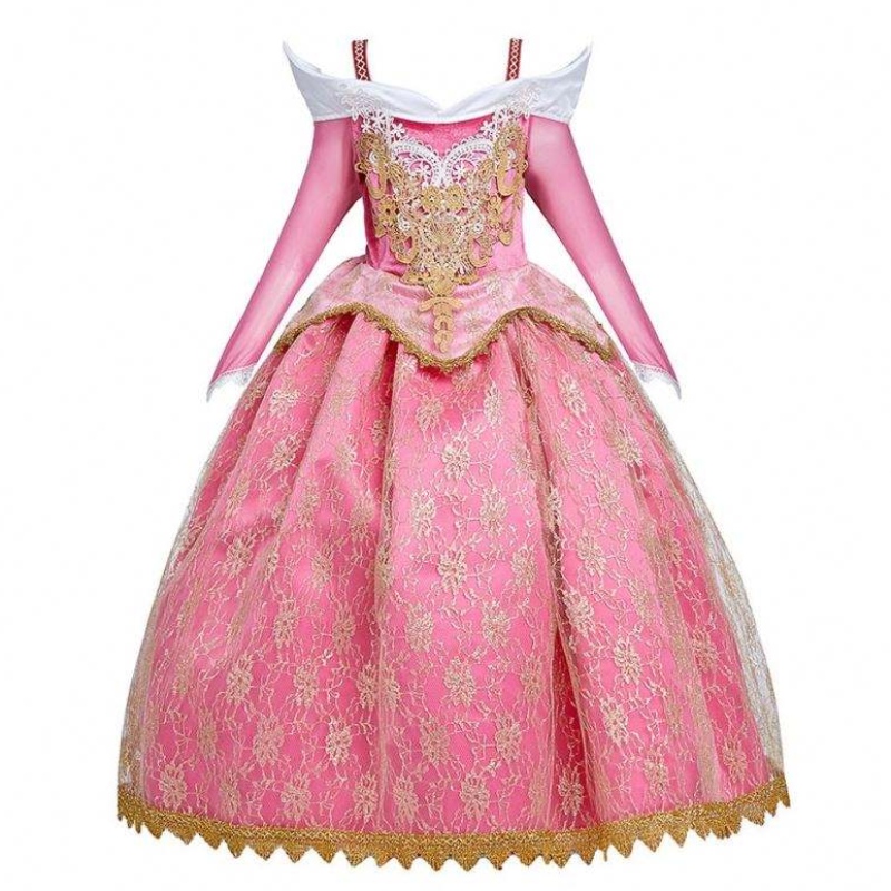 Girl Fancy Deluxe Sleeping Beauty Halloween Princess Costume Party Aurora Dress Up Kids Red Layered Christmas Pageant Ball Gown