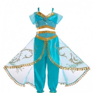 Aladdin jasmine Costume Kids Child Girls Jasmine Princess Costumes Halloween Party Belly Dance for Children Girls Cosplay