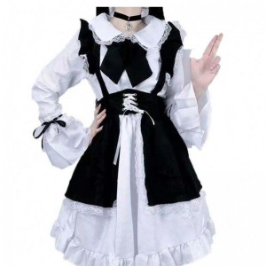 Women Maid Outfit Anime Dress Black and White Apron Dress Lolita Dresses Men Cafe Costume Cosplay Costume