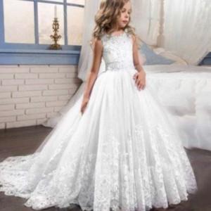 Baige Luxury Princess Sleeveless Party Dress Wholesale Kids Evening Ball Gown Fancy birthday party Prom costume