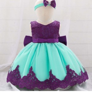 Baige Hot new products kid clothes flower Birthday Children Baby Girls Party Dress Design