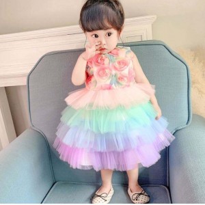 Baige Infant Flower Girl Birthday Princess Dress Cake Formal Flower Apparel