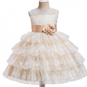 Baige Summer fashion tulled dress flower girl wedding dress 12 years old girls kid pink evening dresses for party