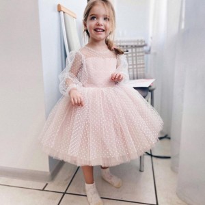 Elegant Ruffles Ball Gown Flower Girl Dresses Crystal Kids Princess For Weddings Party Pageant Gowns Vestidos de Fiesta