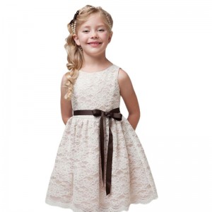 Summer Lace Girls Dresses A Line Toddler Kids Bridesmaid Wedding Pageant First Communion Vestidos Dress