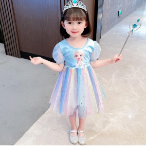 Elsa Princess Dress teenagers Spring and Autumn Clothing Children's Birthday Party Girl Cosplay Costume Dresses