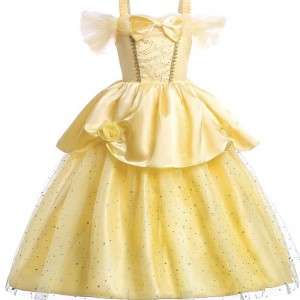 Girl Belle Princess Dress Kids Beauty and The Beast Costume Girl Baby Christmas Princess Birthday Party Fancy Dress 2-10 Years