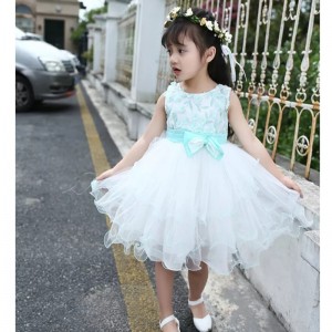 White 3d Flower Lace Dress Age for 3 - 9 yrs Little Girls Christmas Dress New Autumn Winter Kids Evening Gowns Girls Frocks