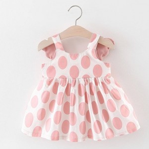 Wholesale 2pcs Baby Girl Dress Sets Newborn Sleeveless Birthday Clothes Princess Party Print Flower Dresses with Hat